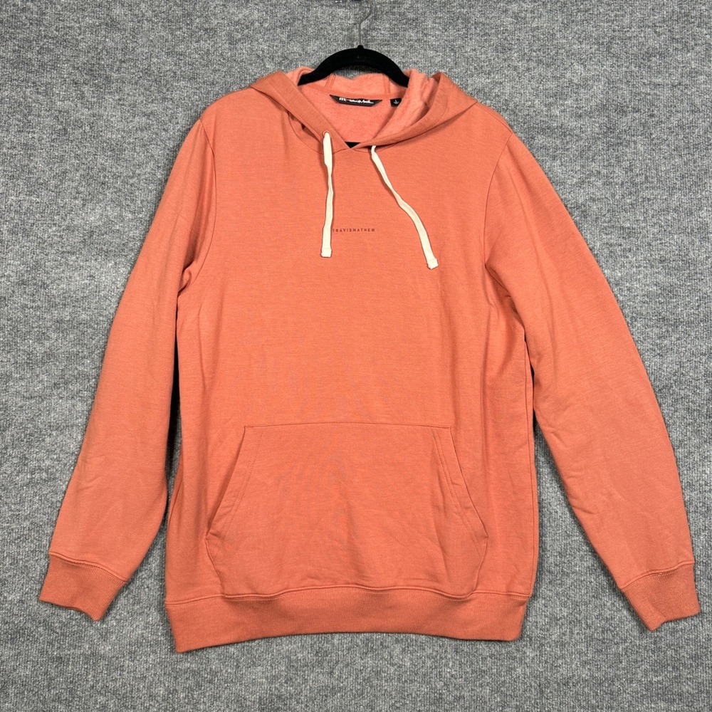 Travis Mathew Size Large Pullover Hoodie‎ Burnt Orange Brown Modal Sweatshirt